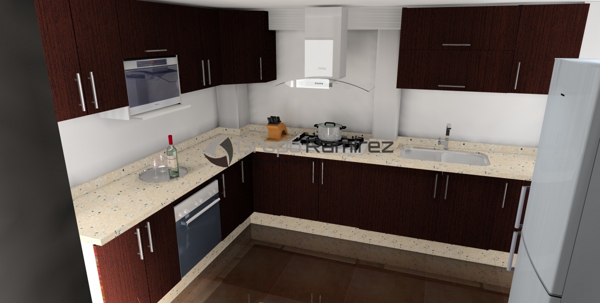 Render de cocina integral en ixtapaluca